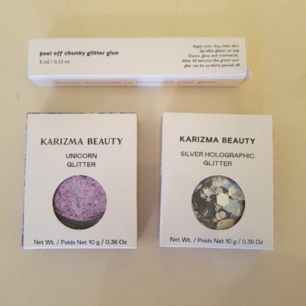 Karizma Beauty body face glitter pair with peel off glue